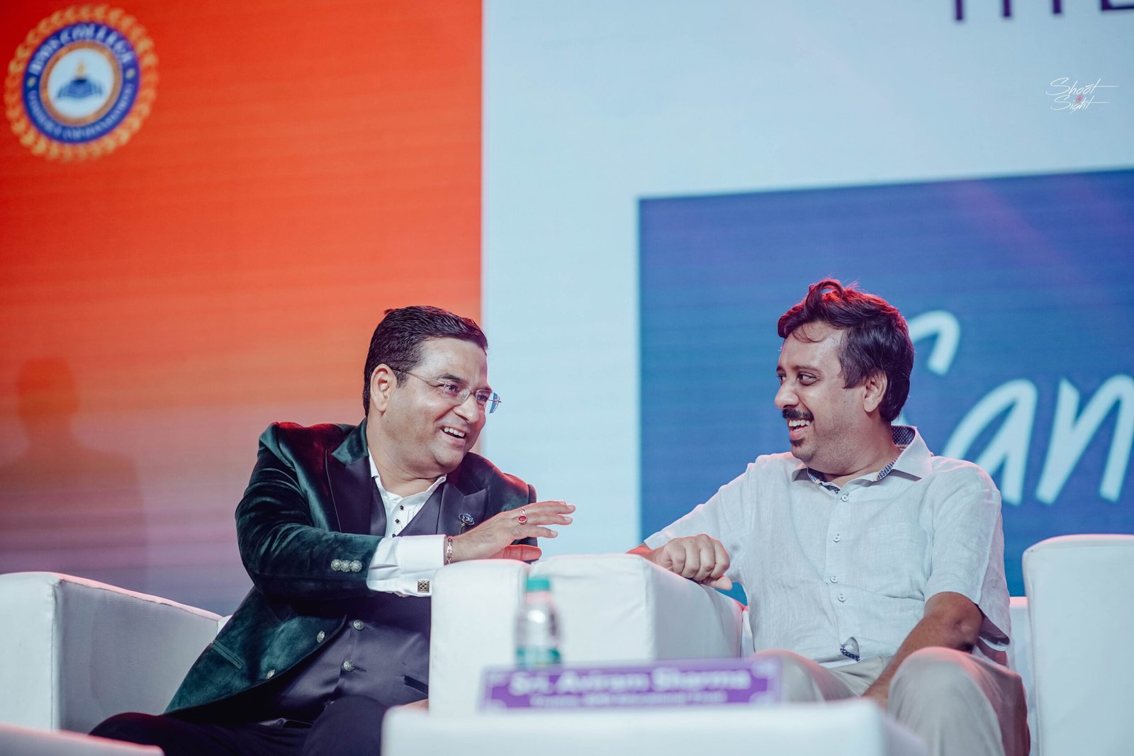 Business leaders interacting at corporate networking event